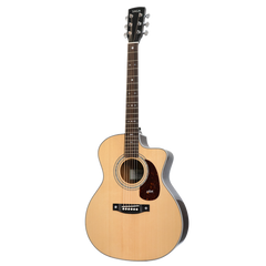 Saga A1GCE All Solid Spruce Sapele Acoustic-Electric Guitar (Natural)