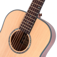 Saga BT10S Solid Top Small Body Travel Acoustic Guitar (Natural)