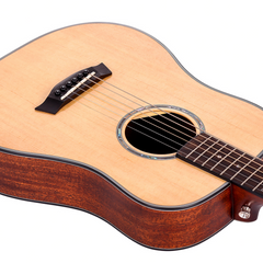 Saga BT10S Solid Top Small Body Travel Acoustic Guitar (Natural)