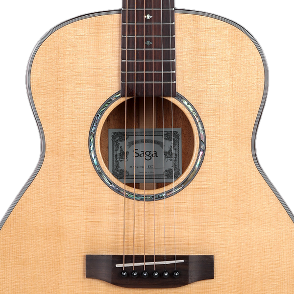 Saga CC1 All Solid Top Small Body Acoustic Guitar (Natural)