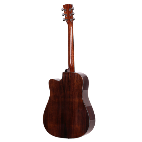 Saga D20C Solid Top Dreadnought Cutaway Acoustic-Electric Guitar (Natural)