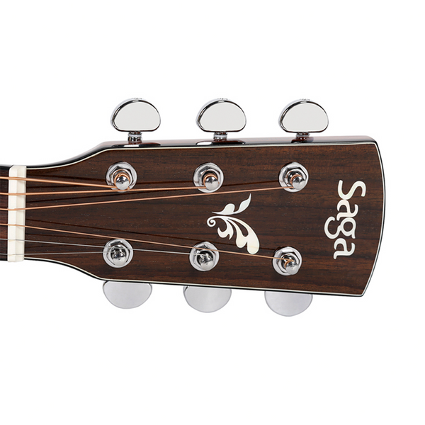 Saga G200C Solid Top Folk Cutaway Acoustic-Electric Guitar (Natural)