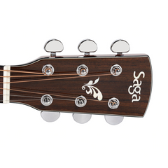 Saga G200C Solid Top Folk Cutaway Acoustic-Electric Guitar (Natural)