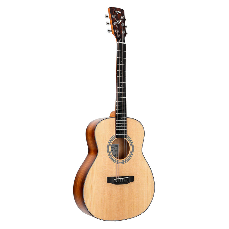 Saga GS700 Solid Spruce Top Small Body Acoustic Guitar (Natural)