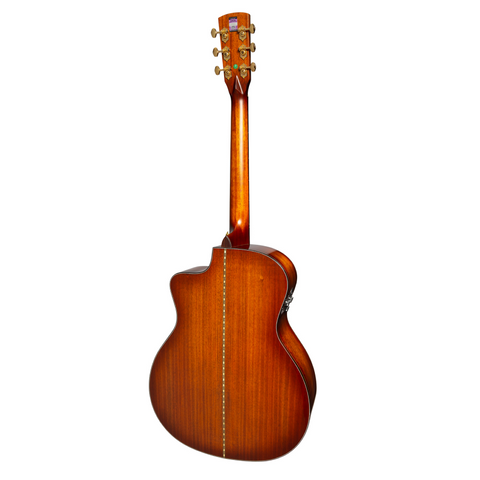 Saga K1GCNE Solid Koa Black Wood Acoustic-Electric Guitar (Natural)