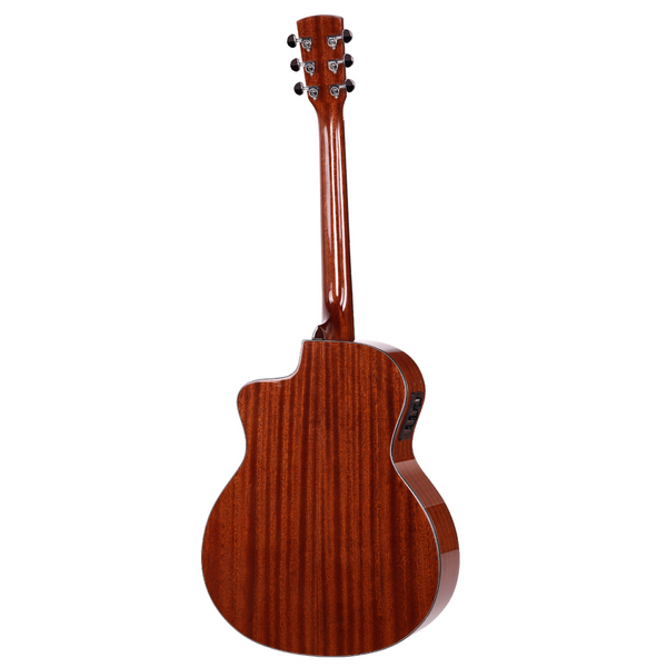 Saga LS1CE Solid Folk Cutaway Acoustic-Electric Guitar (Natural)