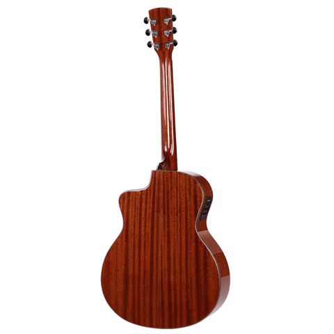 Saga LS1CE Solid Folk Cutaway Acoustic-Electric Guitar (Natural)