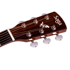 Saga LS1CE Solid Folk Cutaway Acoustic-Electric Guitar (Natural)