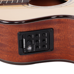 Saga LS1CE Solid Folk Cutaway Acoustic-Electric Guitar (Natural)