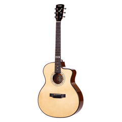 Saga LS1CE Solid Folk Cutaway Acoustic-Electric Guitar (Natural)