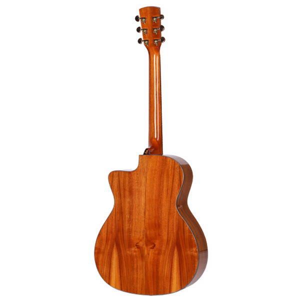 Saga OM68C Solid Folk Cutaway Acoustic-Electric Guitar (Natural)