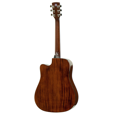 Saga SF830 Solid Top Dreadnought Acoustic-Electric Guitar (Natural)