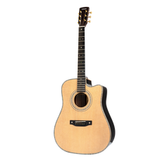 Saga SL68C All-Solid Spruce Mahogany Acoustic Dreadnought Guitar (Natural)