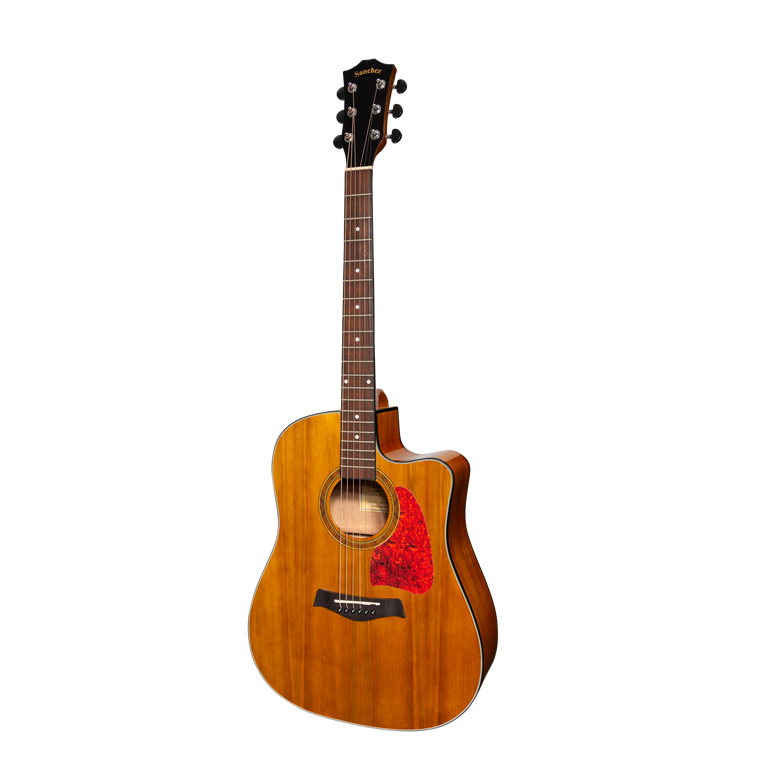 Sanchez Acoustic-Electric Dreadnought Cutaway Guitar Gloss (Acacia)