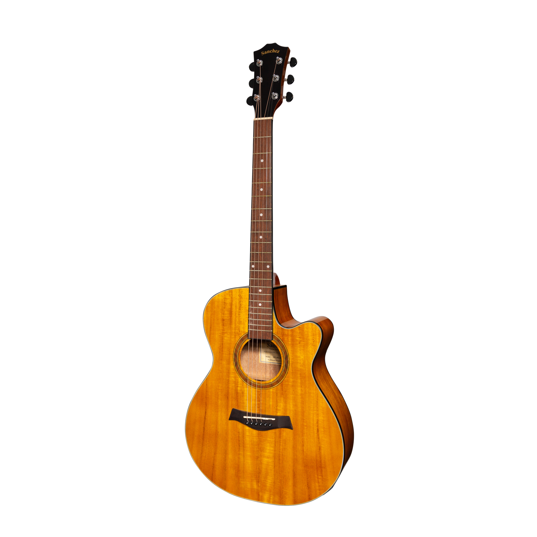 Sanchez Acoustic-Electric Small Body Cutaway Guitar Gloss (Acacia)
