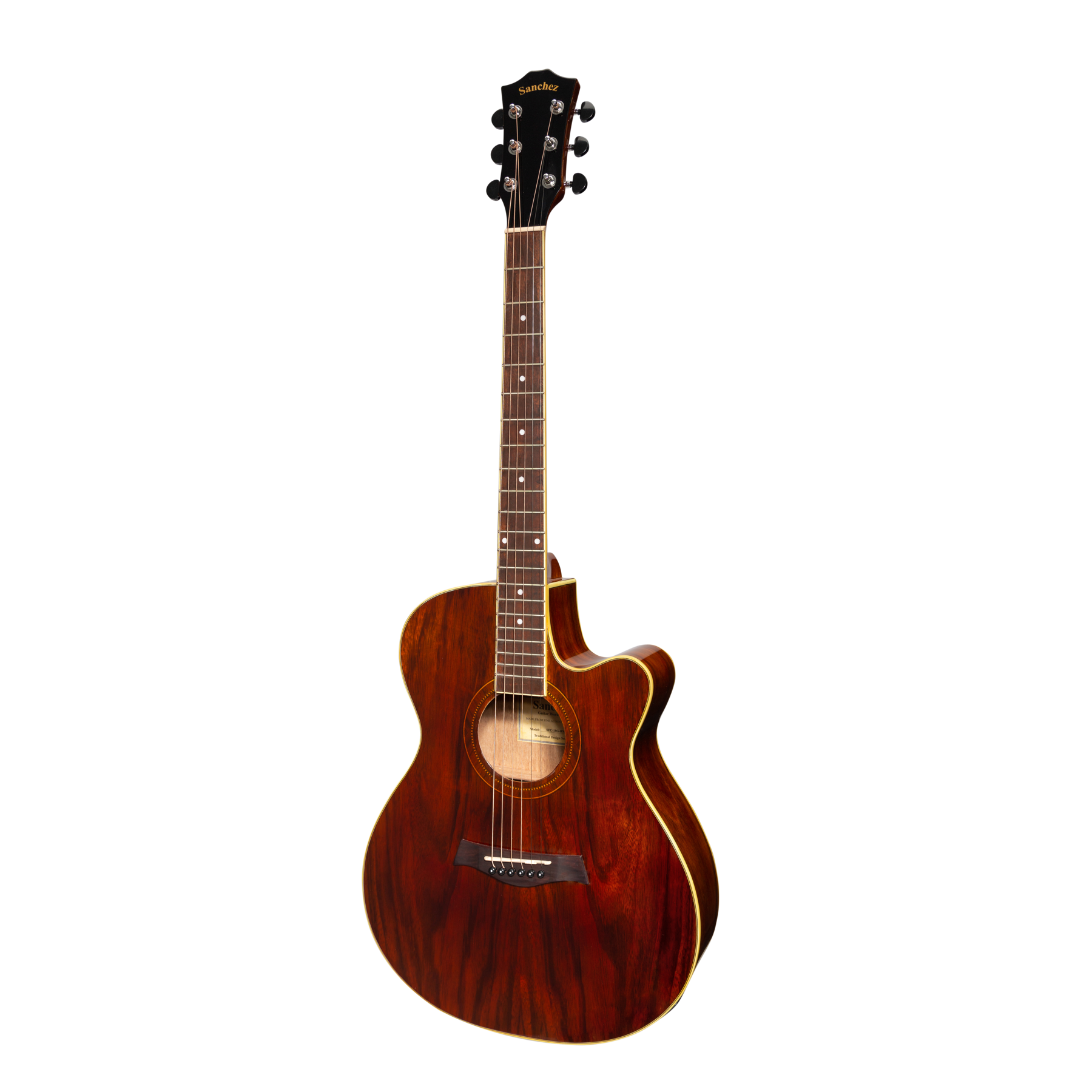 Sanchez Acoustic-Electric Small Body Cutaway Guitar Gloss (Rosewood)