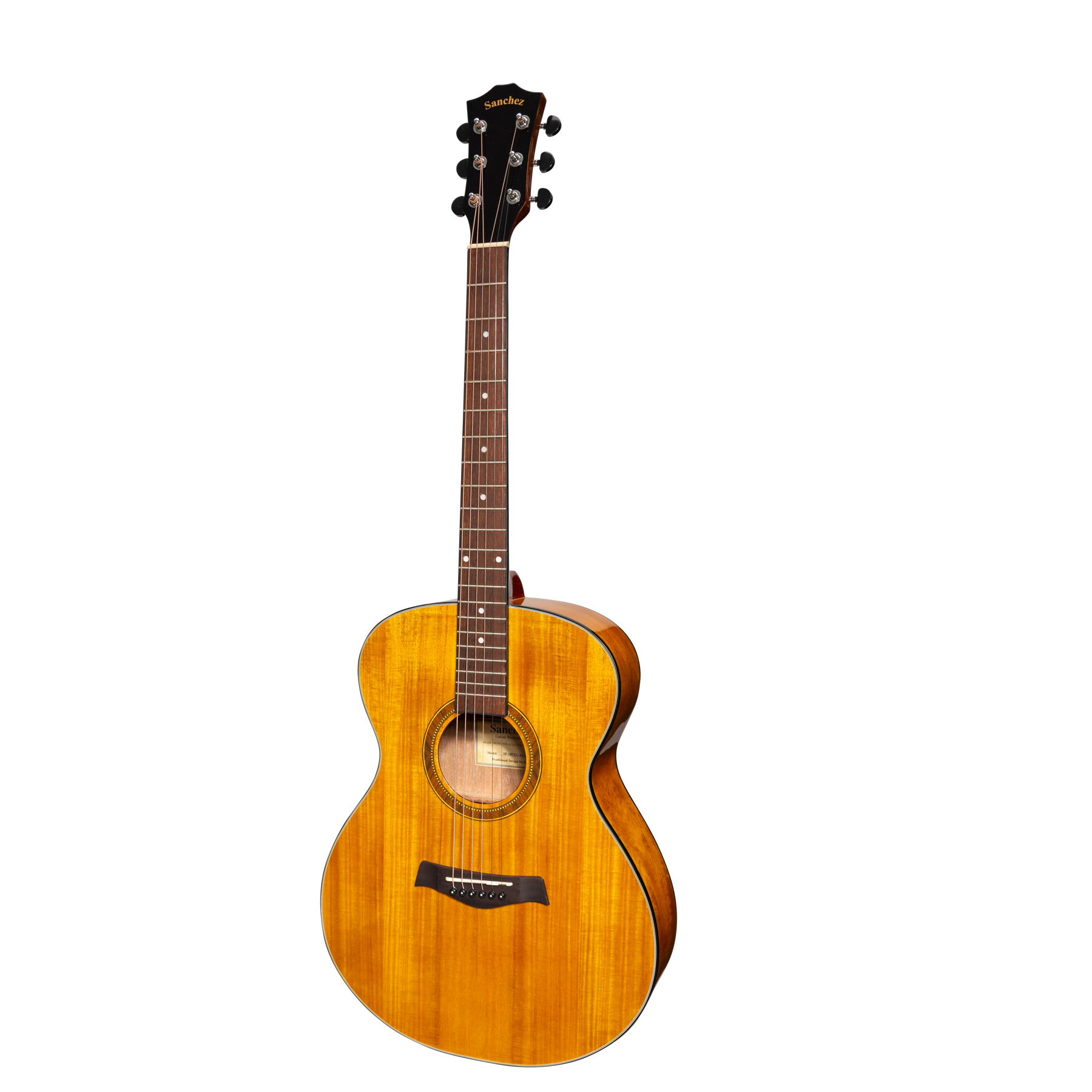 Sanchez Acoustic Electric Small Body Guitar Acacia (Gloss)