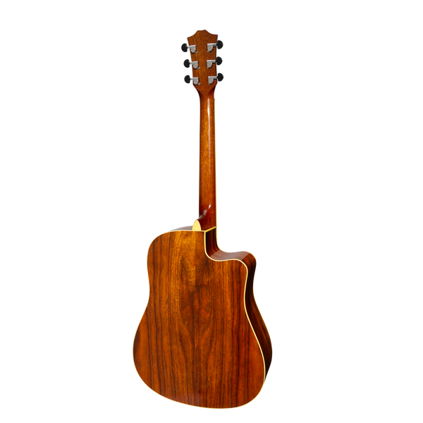 Sanchez Left Handed Acoustic-Electric Dreadnought Cutaway Guitar Gloss (Rosewood)