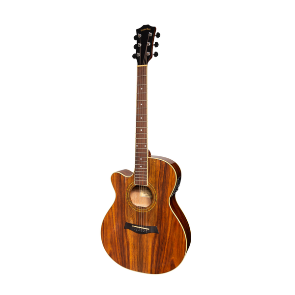 Sanchez Left Handed Acoustic-Electric Small Body Cutaway Guitar Gloss (Rosewood)