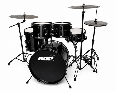 Sonic Drive 5-Piece Performer Series Drum Kit with Silent Cymbals (Black)