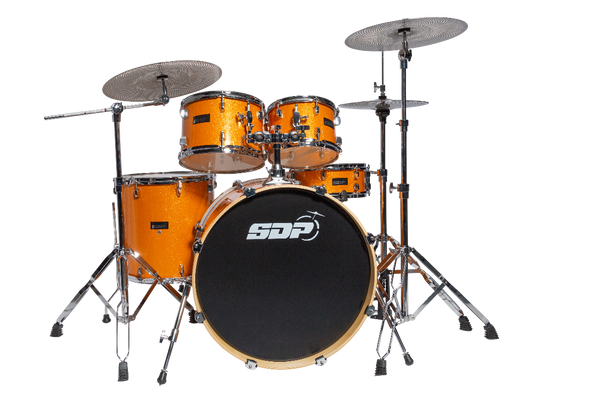 Sonic Drive 5-Piece Pro Series Drum Kit with Silent Cymbals (Metallic Orange)