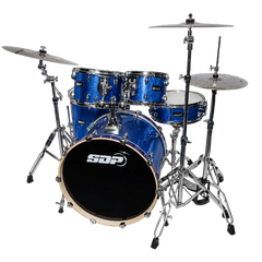 Sonic Drive 5-Piece Pro PLUS Series Drum Kit with Silent Cymbals (Blue Sparkle)