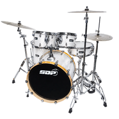 Sonic Drive 5-Piece Pro PLUS Series Drum Kit with Silent Cymbals (White Sparkle)