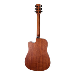 Timberidge Mahogany Solid Top Acoustic-Electric Dreadnought Cutaway Guitar (Natural Gloss)