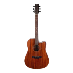 Timberidge Mahogany Solid Top Acoustic-Electric Dreadnought Cutaway Guitar (Natural Gloss)