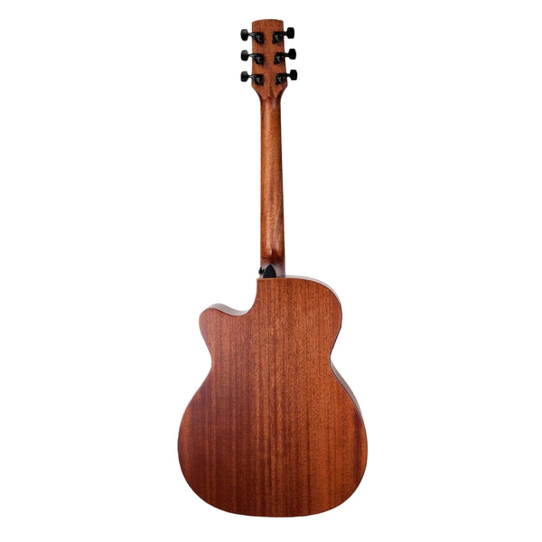Timberidge Mahogany Solid Top Acoustic Small Body Cutaway Guitar (Natural Gloss)
