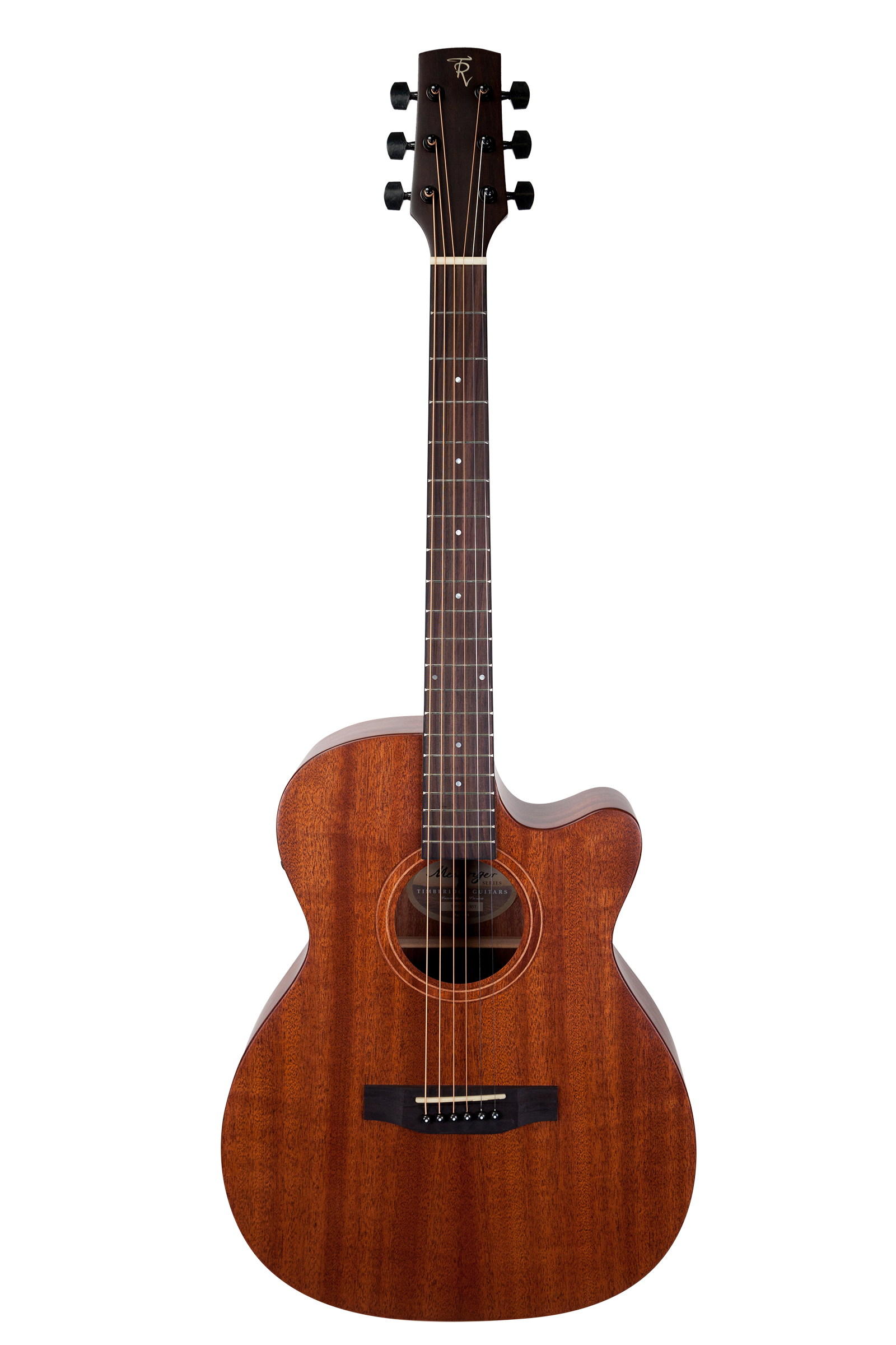 Timberidge Mahogany Solid Top Acoustic Small Body Cutaway Guitar (Natural Gloss)