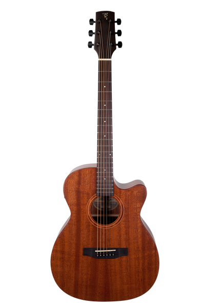 Timberidge Mahogany Solid Top Acoustic Small Body Cutaway Guitar (Natural Gloss)