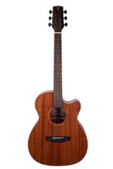 Timberidge Mahogany Solid Top Acoustic Small Body Cutaway Guitar (Natural Gloss)