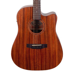 Timberidge 'Messenger Series' Mahogany Solid Top Acoustic-Electric Dreadnought Cutaway Guitar (Natural Satin)