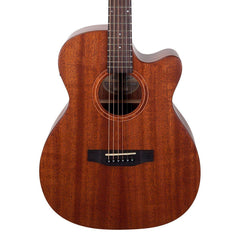 Timberidge 'Messenger Series' Mahogany Solid Top Acoustic-Electric Small Body Cutaway Guitar (Natural Satin)