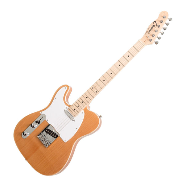 Casino TE-Style Left Handed Electric Guitar Set and 15 Watt Amplifier Pack (Natural Gloss)
