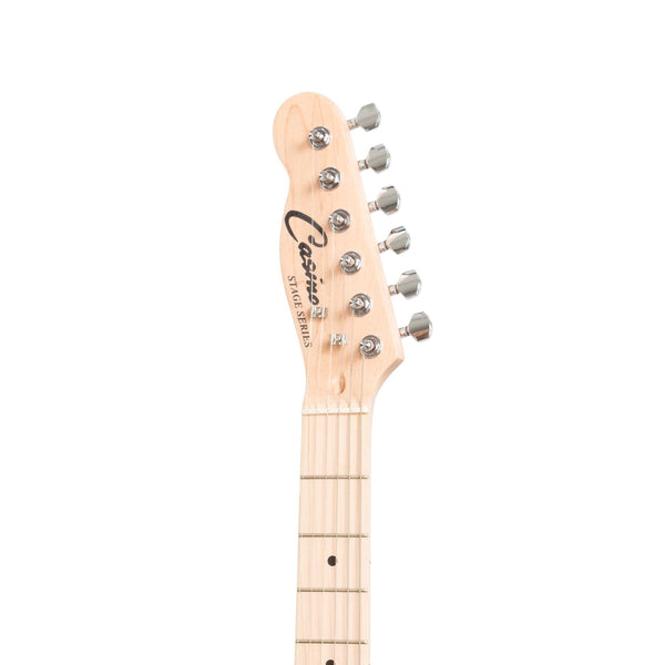 Casino TE-Style Left Handed Electric Guitar Set and 15 Watt Amplifier Pack (Natural Gloss)