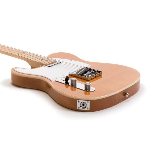 Casino TE-Style Left Handed Electric Guitar Set and 15 Watt Amplifier Pack (Natural Gloss)