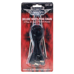 Crossfire 5-Plug Deluxe Daisy Chain Pedal Power Cable (Right Angle Plugs)-CDC-5RA
