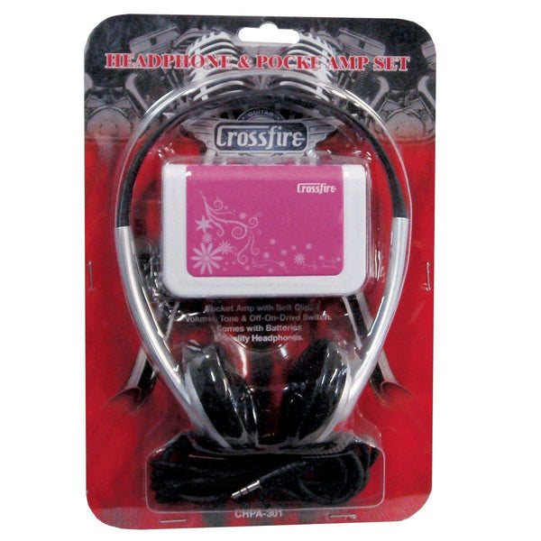 Crossfire Electric Guitar Pocket Amplifier & Headphone Set (Pink)