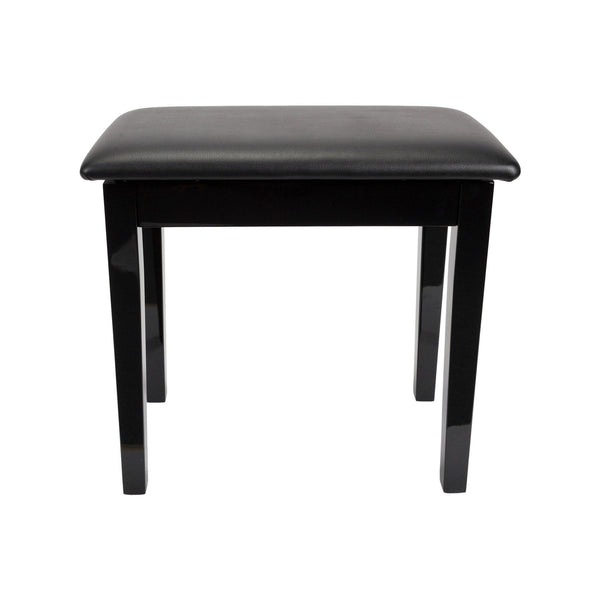 Crown Compact Piano Stool with Storage Compartment (Black)