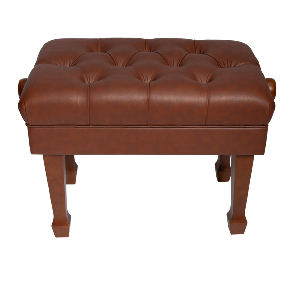 Crown Deluxe Skirted & Tufted Hydraulic Height Adjustable Piano Bench (Mahogany)