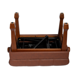 Crown Deluxe Skirted & Tufted Hydraulic Height Adjustable Piano Bench (Mahogany)