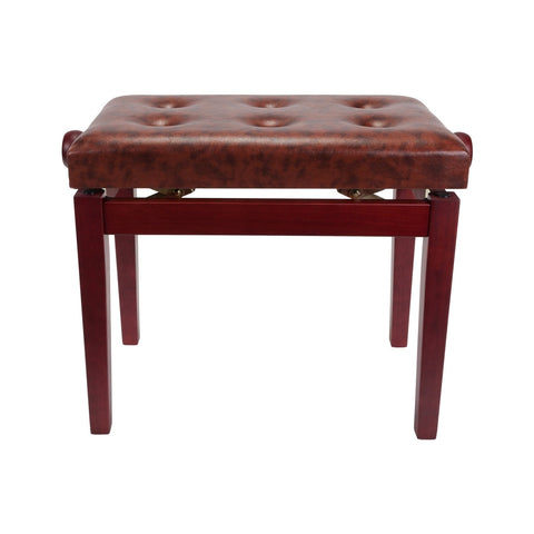 Crown Standard Tufted Height Adjustable Piano Stool (Mahogany)