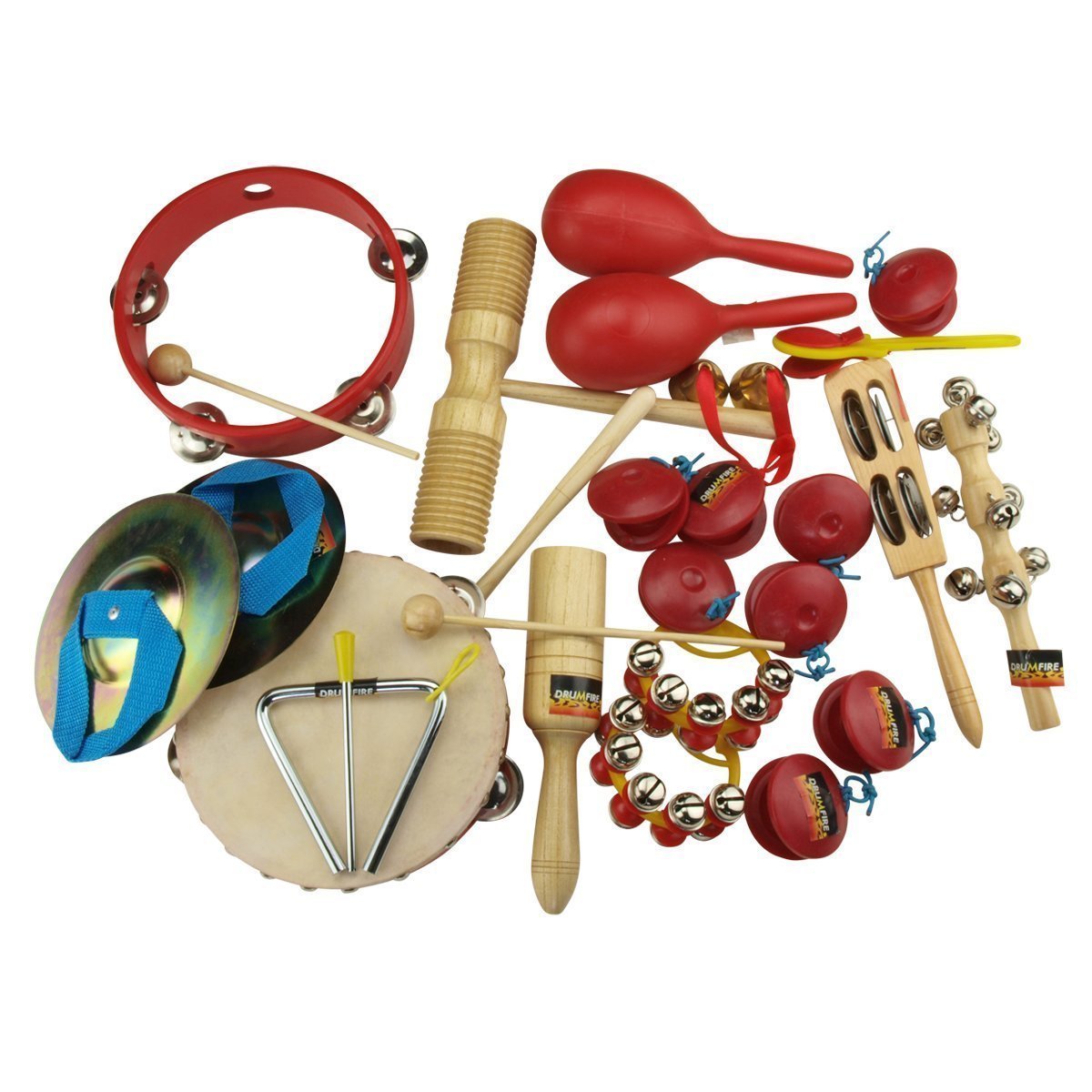 Drumfire Hand Percussion Set with Carry Case (17-Piece)-DFP-PP3-COL