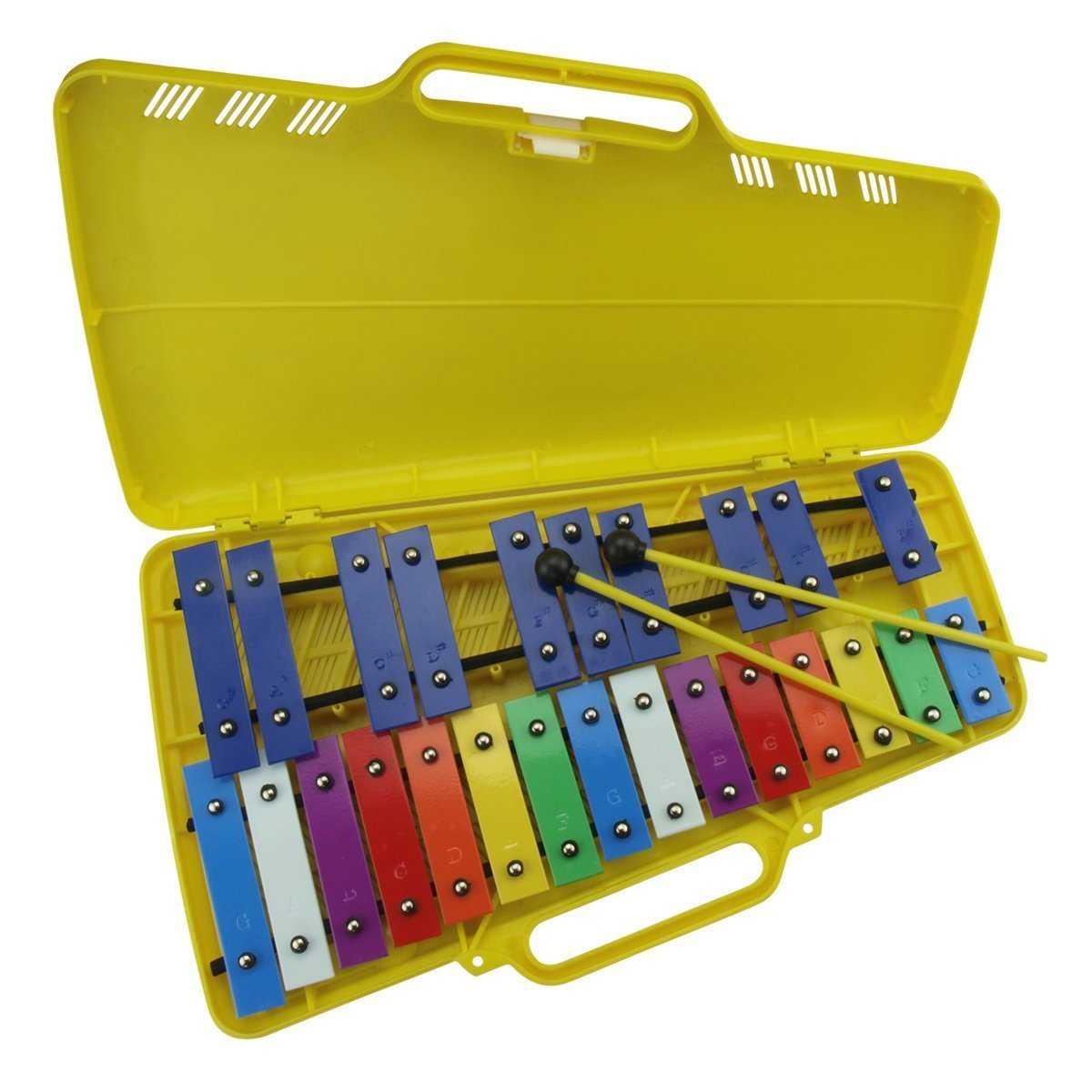 Drumfire Metallophone in ABS Carry Case (Yellow)-DFP-MTP25S-MUC