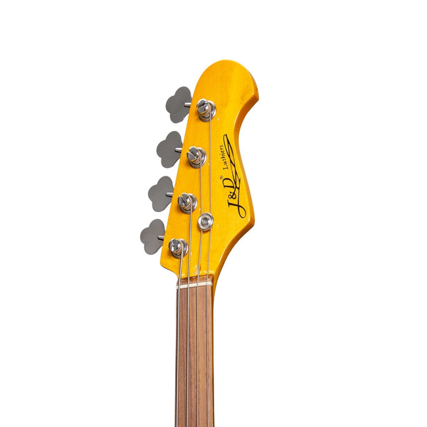 J&D Luthiers 4-String PB-Style Fretless Electric Bass Guitar (Crimson)