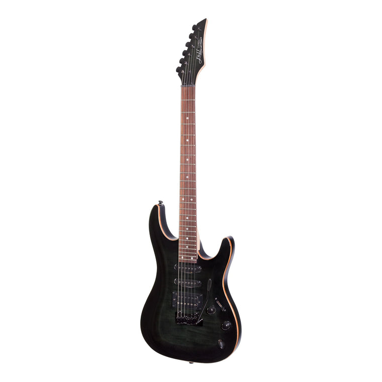 J&D Luthiers IE9 Contemporary Electric Guitar (Transparent Black)