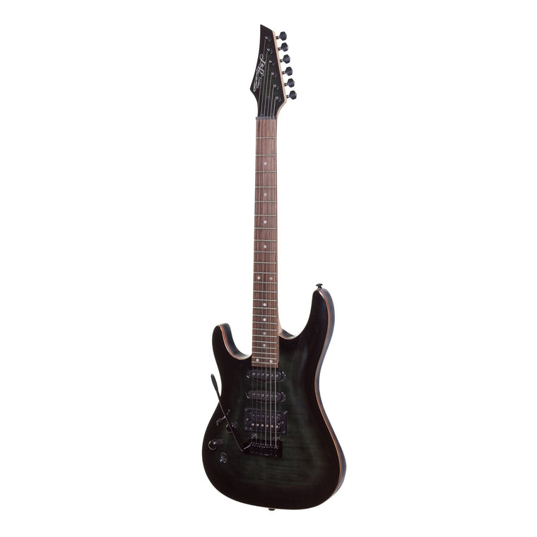J&D Luthiers IE9 Contemporary Left Handed Electric Guitar (Transparent Black)