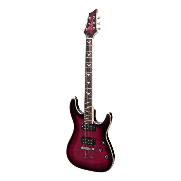 J&D Luthiers Quilted Maple Top Contemporary Electric Guitar (Transparent Purple)